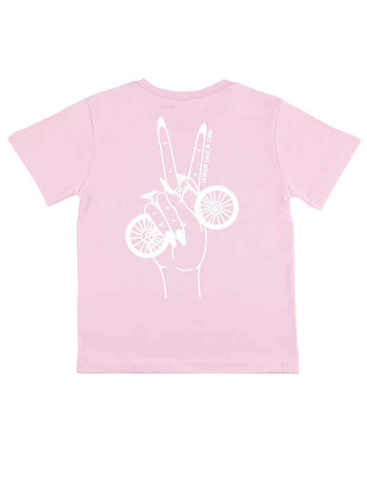 Bike Peace Youth Tee | Pink - Shred Like a Girl