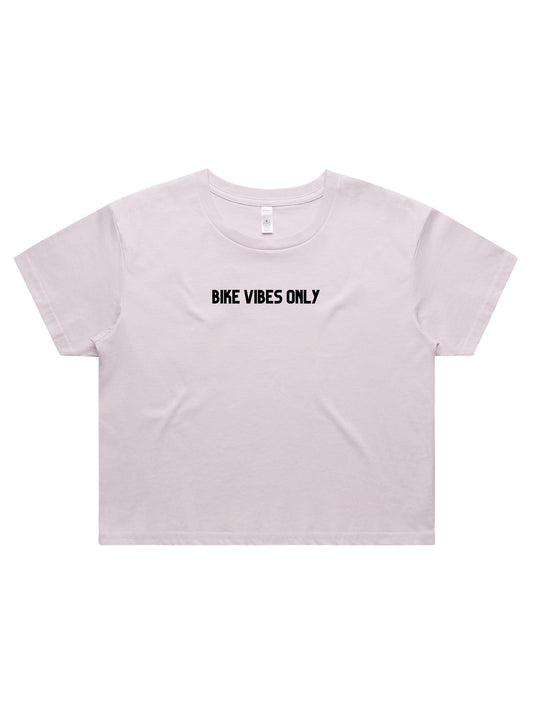 Bike Vibes Only Embroidered Crop | Lilac - Shred Like a Girl