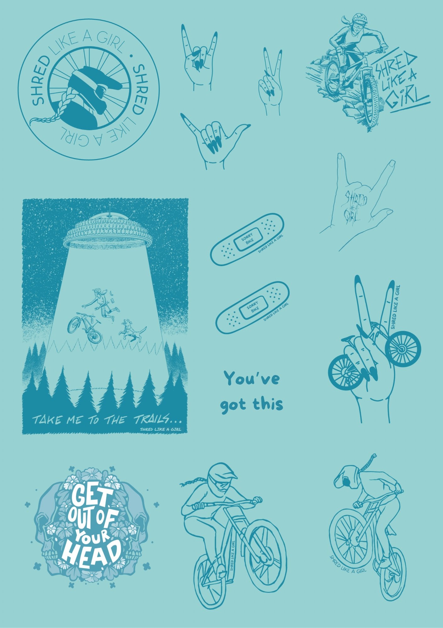 Shred Like a Girl Sticker Pack - Shred Like a Girl