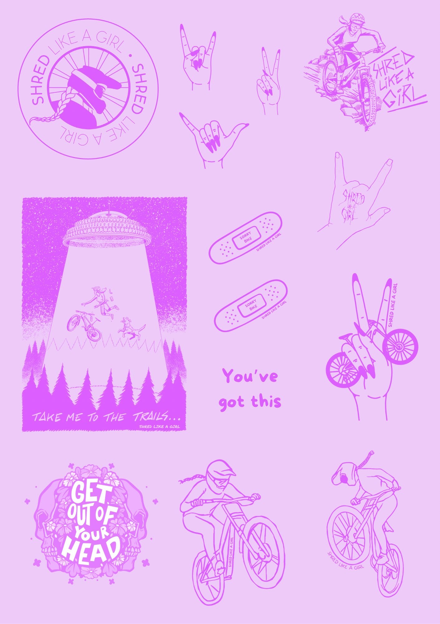 Shred Like a Girl Sticker Pack - Shred Like a Girl