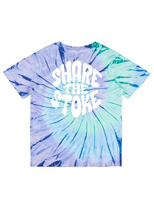Share Stoke Youth Tee | Tie-Dye Blue - Shred Like a Girl