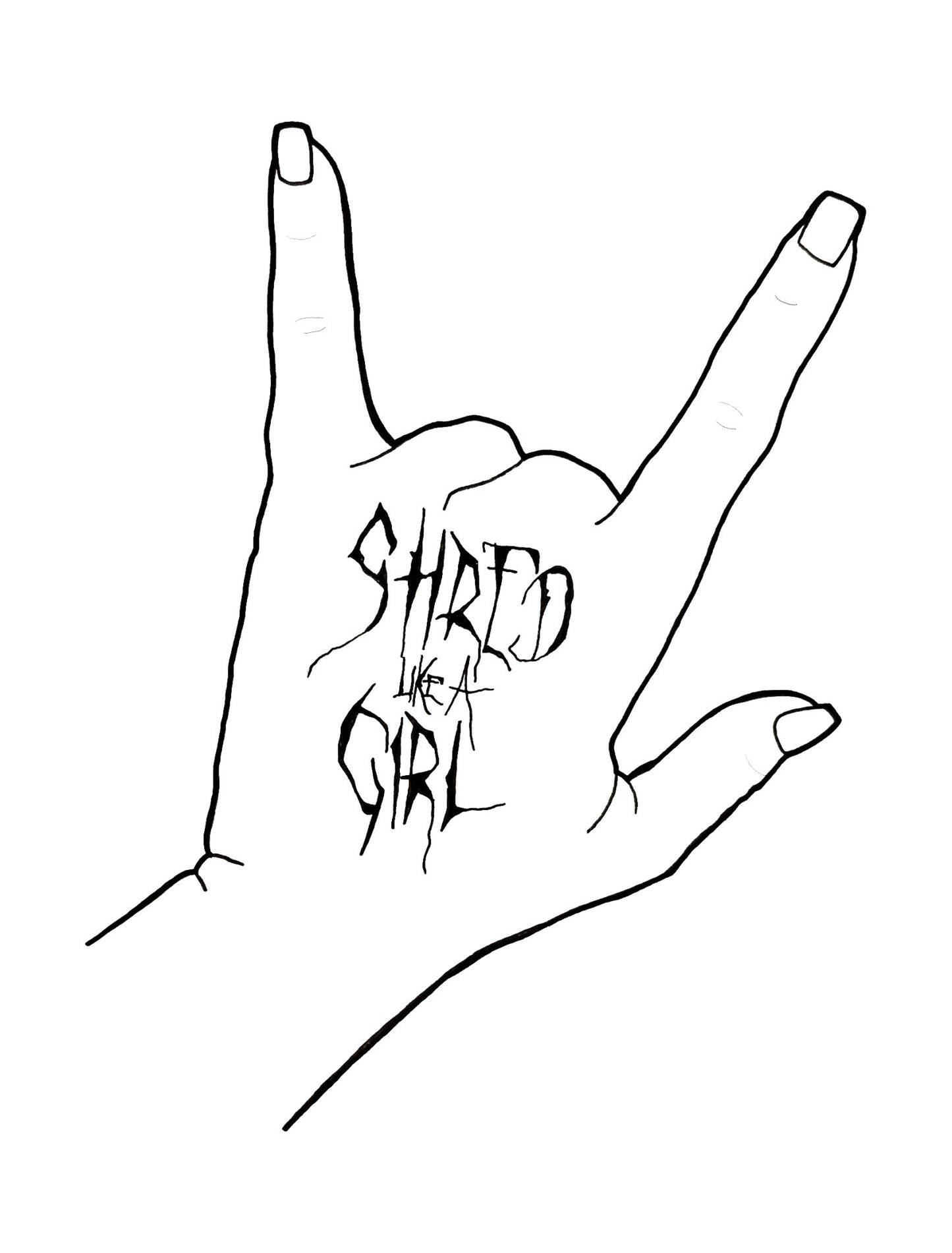 Throw Horns Sticker - Shred Like a Girl